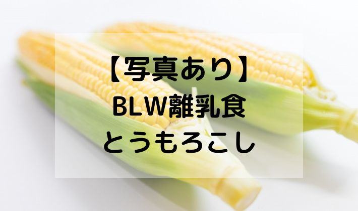 BLW　離乳食　補完食　とうもろこし　コーン　手づかみ食べ　レシピ　蒸し器　切り方　初期　中期　野菜