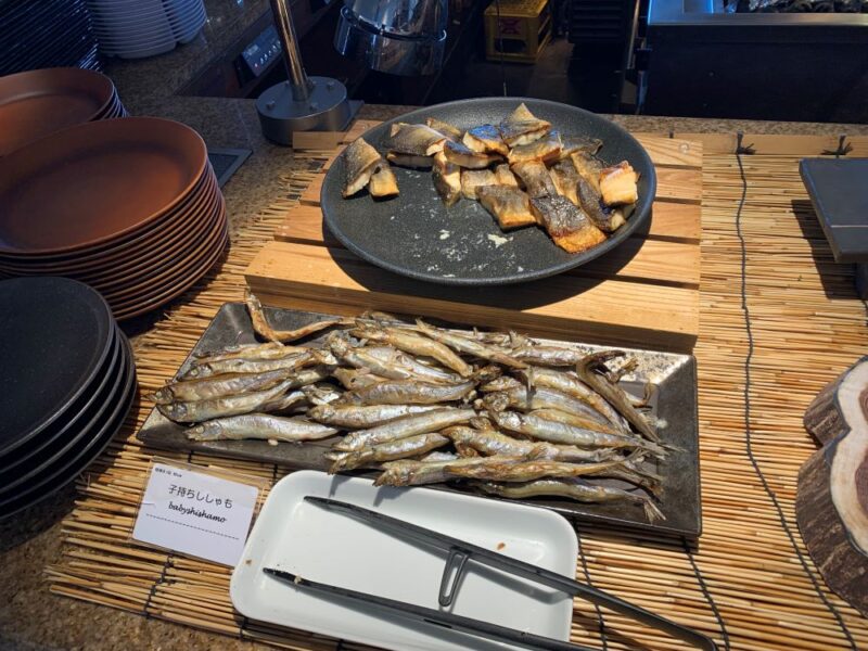 アネックス棟　朝食　和食　ブルー　ビュッフェ　あぐー豚　しゃぶしゃぶ　子供　食事　魚　ししゃも